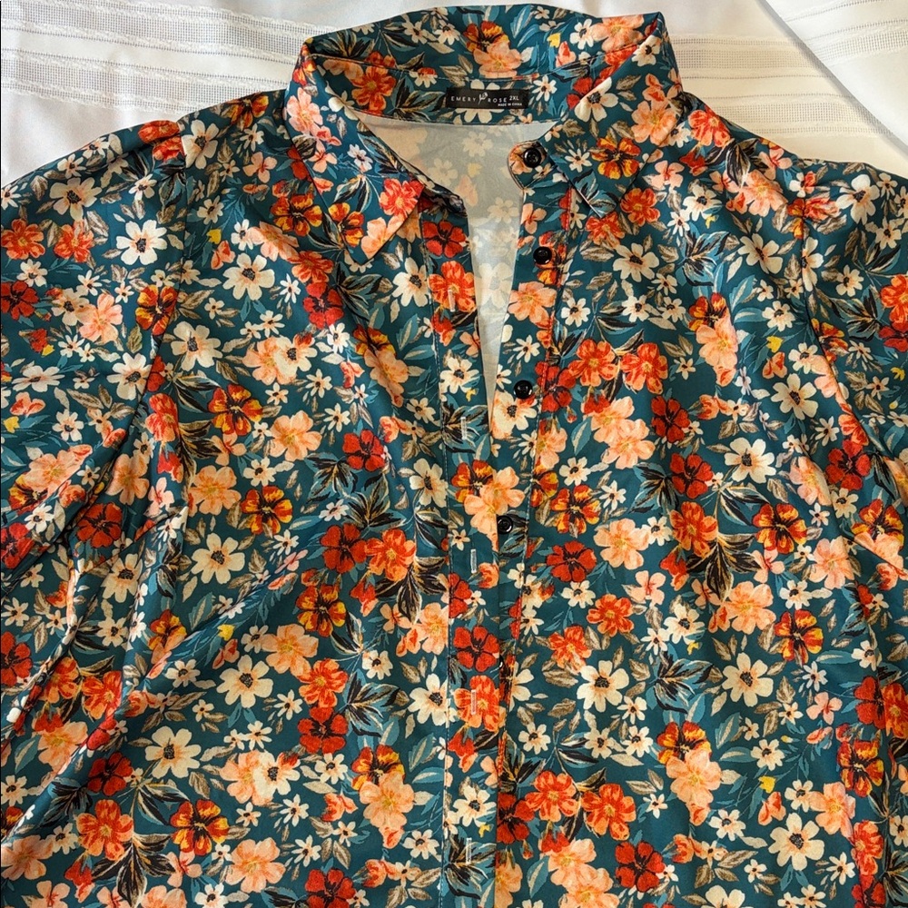 Floral Button-Up Blouse